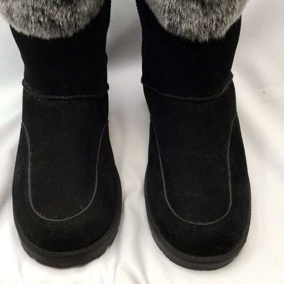 Rampage Womens Aligner Winter Snow Boots Black Mid Calf Lace Up Faux Fur 9.5 - Picture 10 of 10